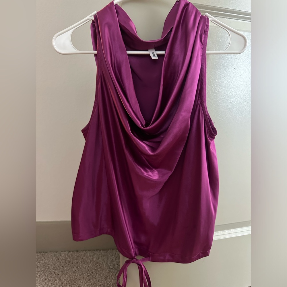 Purple Satin Scoop blouse